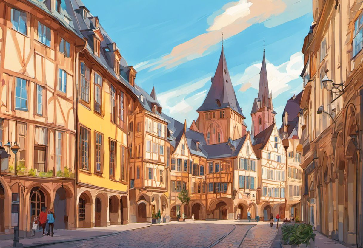 Belle peinture numérique de l'architecture historique de Metz